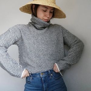 Gray knit turtleneck